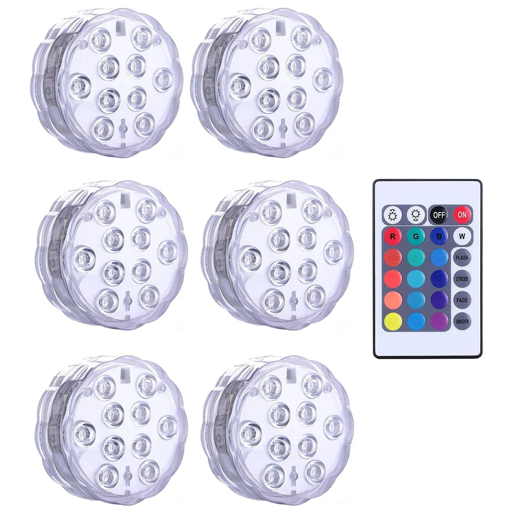 Kit Luminárias de Piscina RGB - Sem Fio Com Controle Remoto