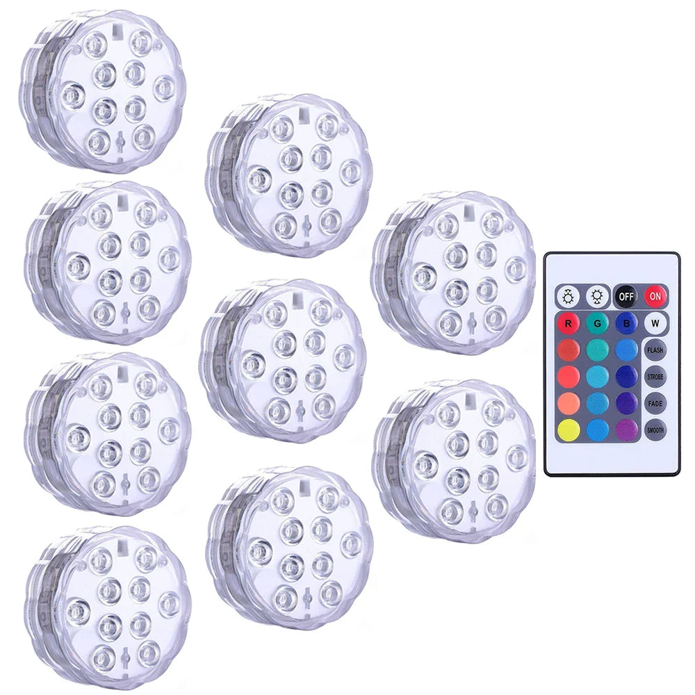 Kit Luminárias de Piscina RGB - Sem Fio Com Controle Remoto